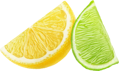 Isolated Lime and Lemon Wedges